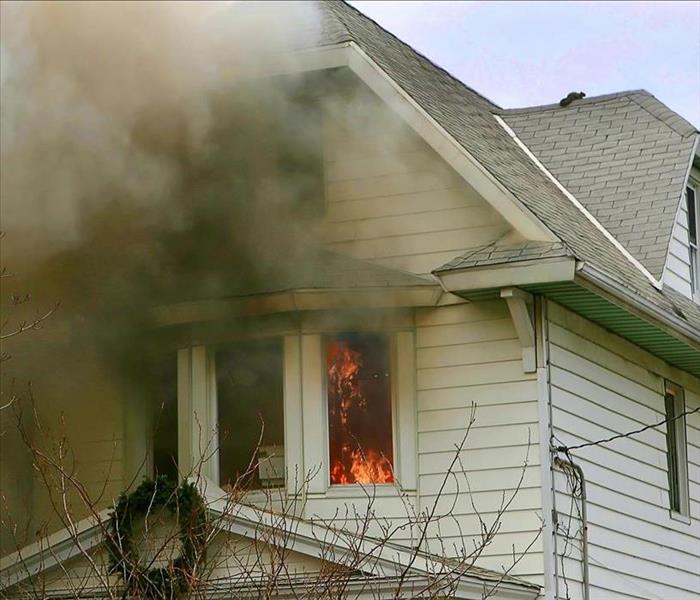 fire damage on home exterior